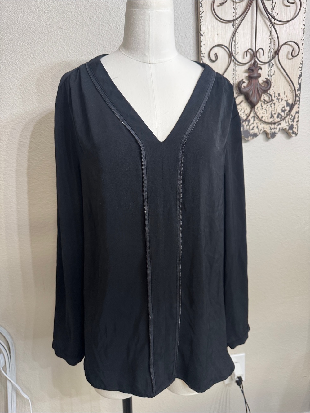 Calvin Klein Jeans Black V-Neck Long Sleeve Tunic